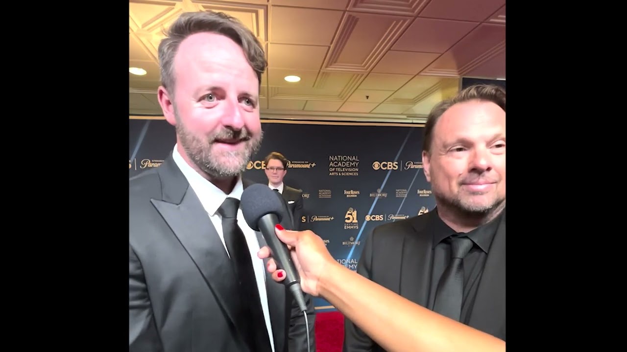 Andrew Thompson and Jason Herbison ('Neighbours' producers) on 2024 Daytime Emmys red carpet