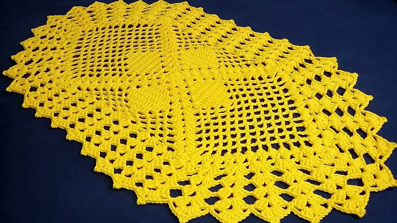 Caminho de Mesa em Croche/Caminho de Mesa passo a passo 🥰