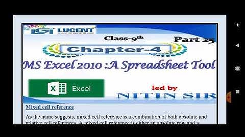 Ms excel 2010 class 9 chapter 4 part 25