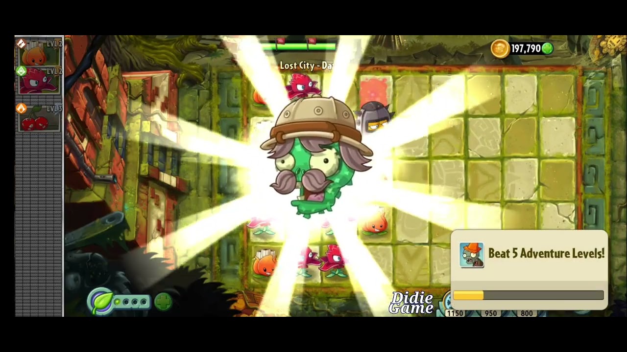 Plants vs Zombies 2 Lost City Day Level 16 17 18