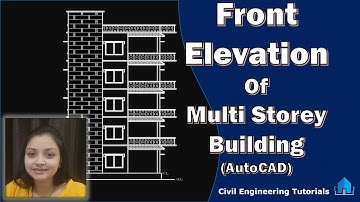 How to draw Front Elevation of Multi-Storey Building in AutoCAD || Building #2