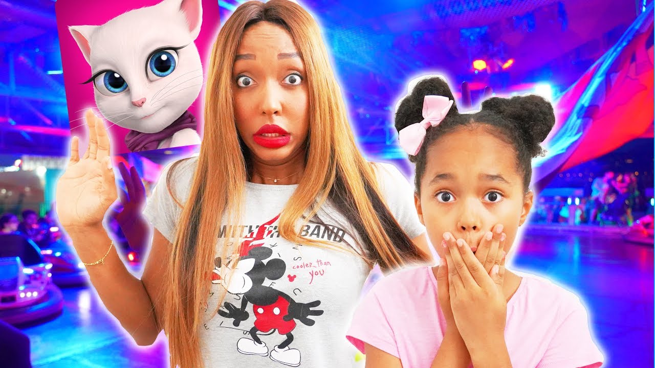 Talking Angela Fair Rides Challenge ! Verity - Theme Park Family Fun Playground kids anka