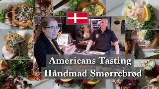 Americans Tasting Danish Smørrebrød part 2!! This time, håndmad smørrebrød from Slagter Jesper!