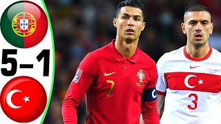 Portugal vs Turkey 5-1 - RONALDO vs DEMIRAL - All Goals and Highlights 2023