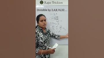 Fundamentals of Quants | Divisibility Test | Divisible by 2, 4, 8, 16, 32...- Rajee Trickion #shorts