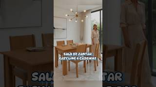 Conjunto Sala de Jantar Mesa com 4 Cadeiras Easy Line ✨
