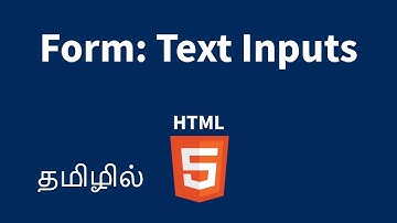 HTML Form Text Inputs Explained in Tamil