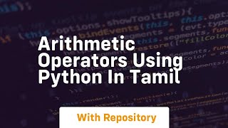 Arithmetic operators using python in tamil