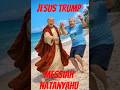 Crazy Salsa Jesus Trump and Natanyahu clumsy Salsa dance on a a Beach Political Humor Comedy Parody