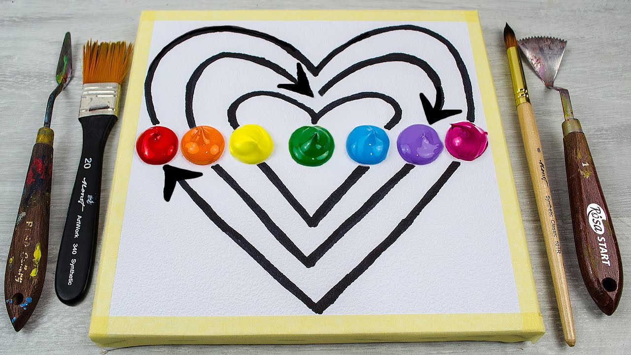 Easy Heart Abstract Drawings