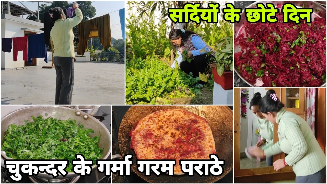 🌼सर्दियों की सुनहरी सुबह और 8 बजते ही घर के काम शुरू😍नाश्ता+लंच और ड्रेसिंग की सफ़ाई🌸