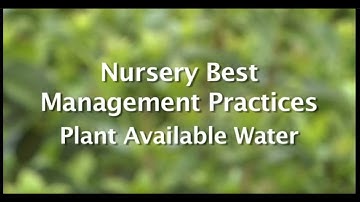Nursery Video 2 Plant Available Water