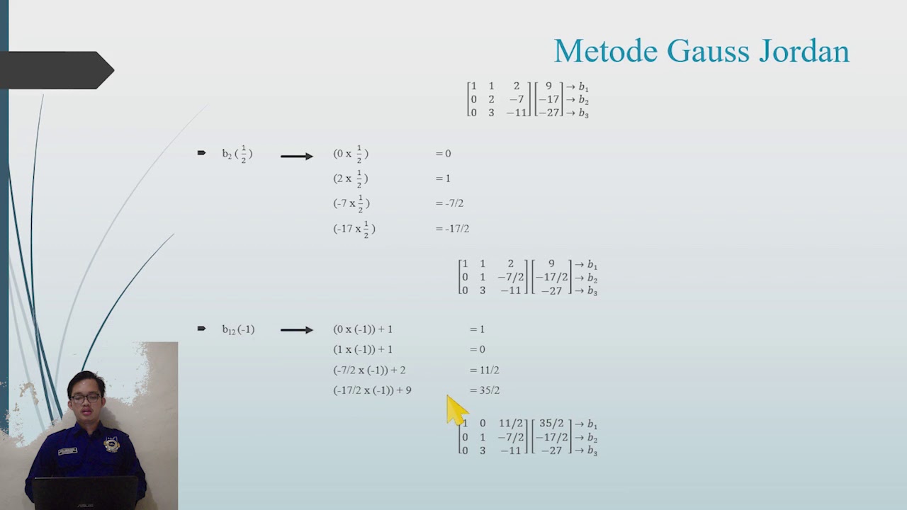 Tugas Matriks (Operasi Baris Elementer) metode Gauss ...