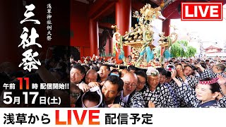 【LIVE配信】三社祭2025 令和7年｜浅草・神輿が駆け抜ける熱狂の瞬間を生中継！