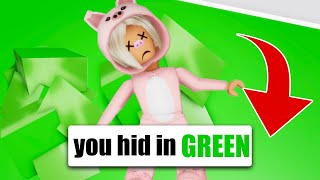 HIDE AND SEEK IN BROOKHAVEN, BUT YOU CAN'T TOUCH GREEN!! | JKREW GAMING
