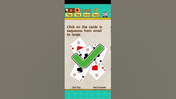 Mr brain level 28 Click on the cards in sequence from small to large walkthrough