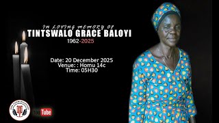 IN LOVING MEMORY OF TINTSWALO GRACE BALOYI
