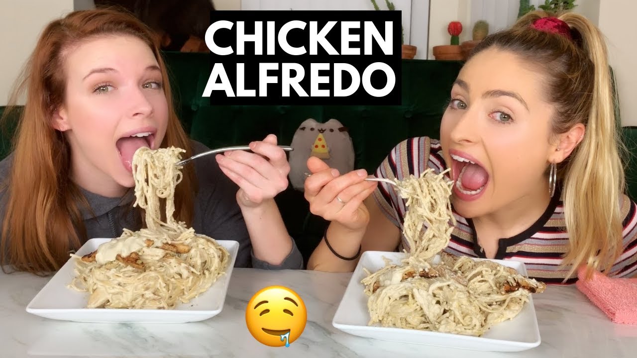 CHICKEN ALFREDO MUKBANG!
