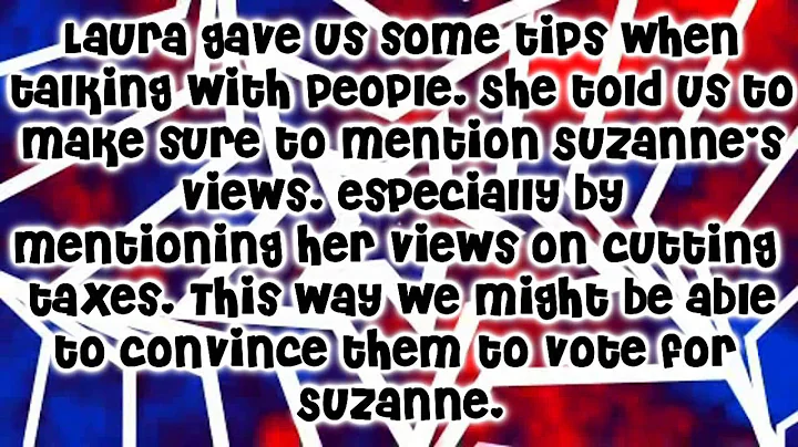 Campaigning for Suzanne McNamara