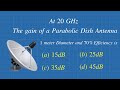 Find Gain For Parabolic Dish Antenna | Solved Problems