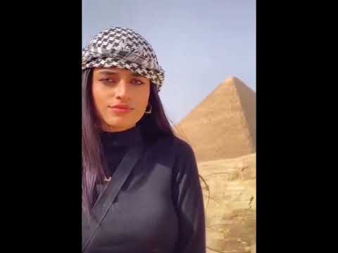 Cute Egypt girl Near pyramid