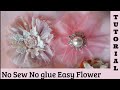 Fabric Flower Tutorial, no sew, hair pin, diy, shabby chic flower, cotton, lace, chiffon