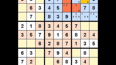 How to Solve Los Angeles Times Sudoku Impossible June 7, 2020 - XY-Wing
