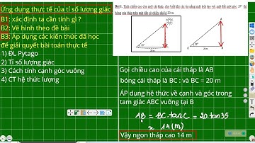 Toán 9: Ứng dụng thực tế của tỉ số lượng giác (p1)