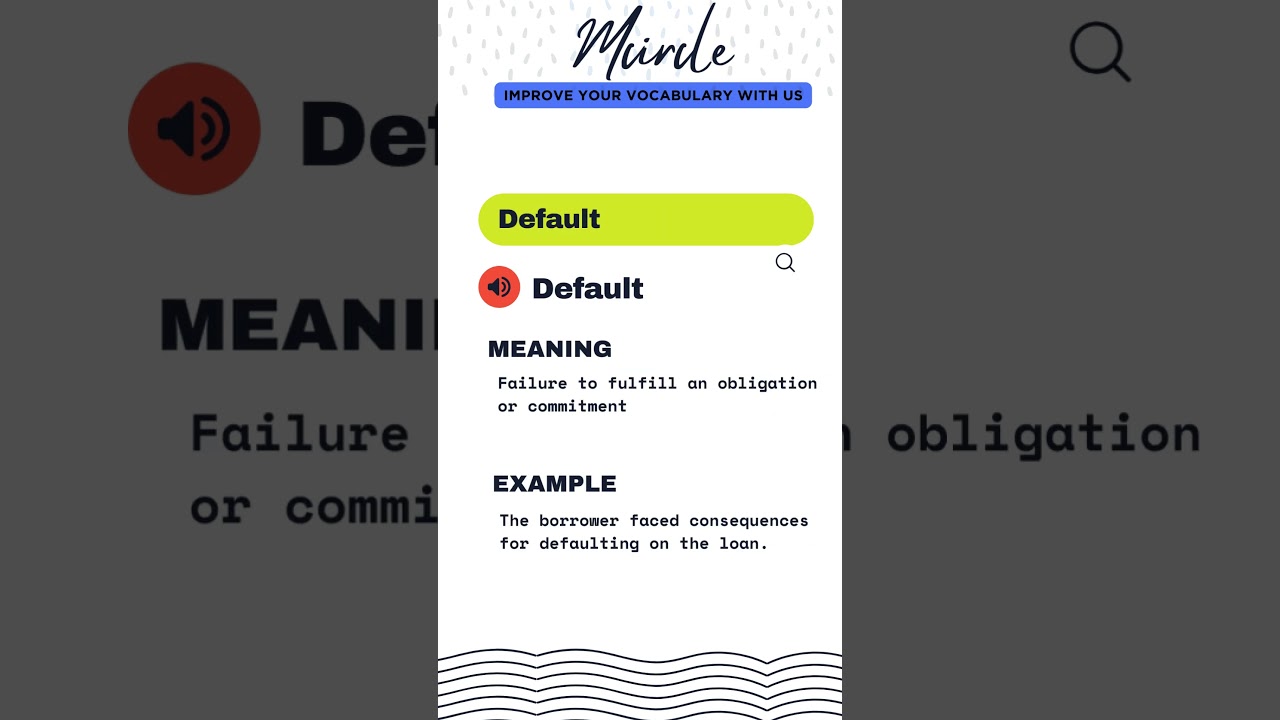 Meaning of Word  DEFAULT 