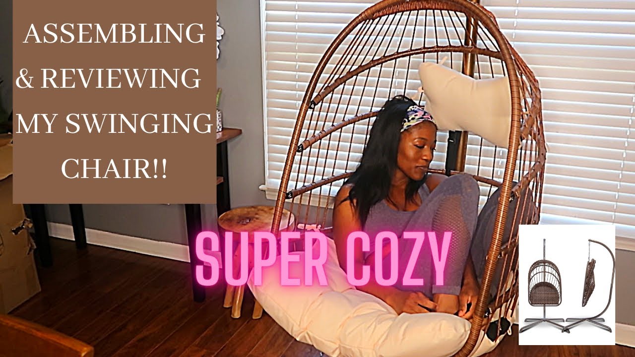 AMAZON SWINGING EGG CHAIR REVIEW & ASSEMBLE YouTube