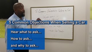 Car Sales Training 101: 5 Common Objections