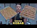 Turkish shish meatball kebab recipe and soft pita lavash breads and wrap  sauce