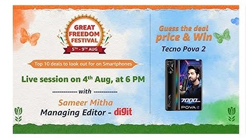 Amazon Guess The Deal Price And Win Tecno Pova 2 Mobile Quiz Today Answers | 03 August 2021