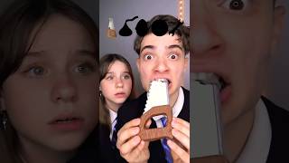 Giant Silver Chocolates ASMR With My Sister! 😀🤯😱 #funny #shorts #short #cute