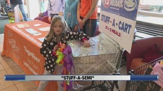 People donate food items to end hunger