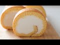 【材料4つだけ！】ふわふわしっとり♡純生ロールケーキの作り方／Soft and Fluffy Swiss Roll recipe