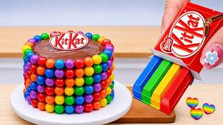 Enchanting Mini Rainbow Cake Recipe With KitKat 🍫🌈 Fun KitKat Cake Decorating Tutorial