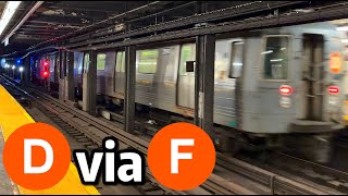 ⁴ᴷ⁶⁰ Rerouted R68 D Train via the F Line Leaving Church Avenue