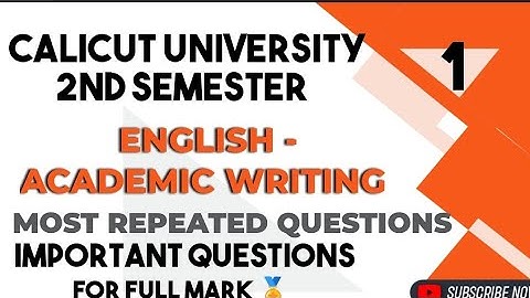 academic writing important questions/pass mark /2nd semester
