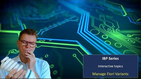 Manage screen variants in SAP IBP FIORI