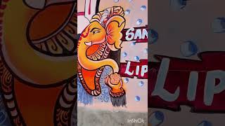 ganesh jagannath design marriage wall painting art #shortvideo #pentingvideo artvideo