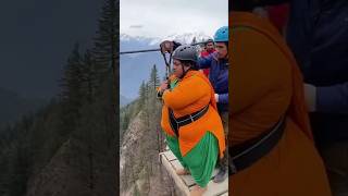 পাহাড়ের উপর ভয়ংকর Zipline Ride 😳#Zipline #Adventure #ScaryRide #MountainAdventure #FunnyVideo
