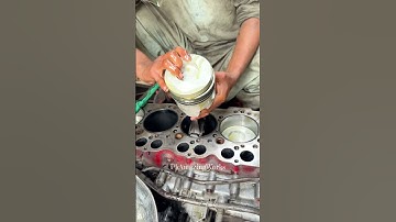 engine head piston installation #pistons #automobile #mechanic #shortsfeed #trending