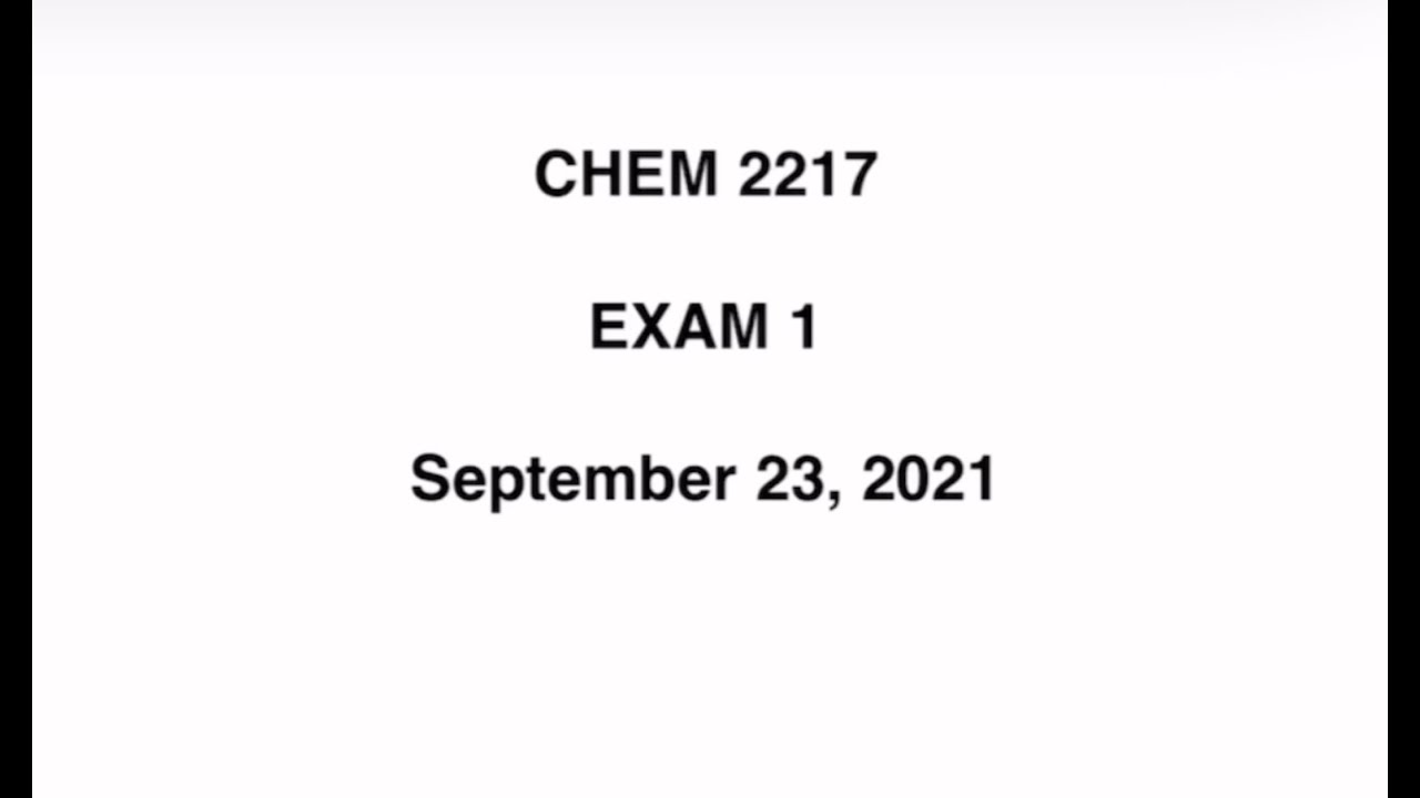 Organic Chemistry Exam 1 Practice Test - YouTube