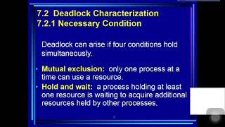 Sec 7.2. Deadlock characterization  Necessary condition