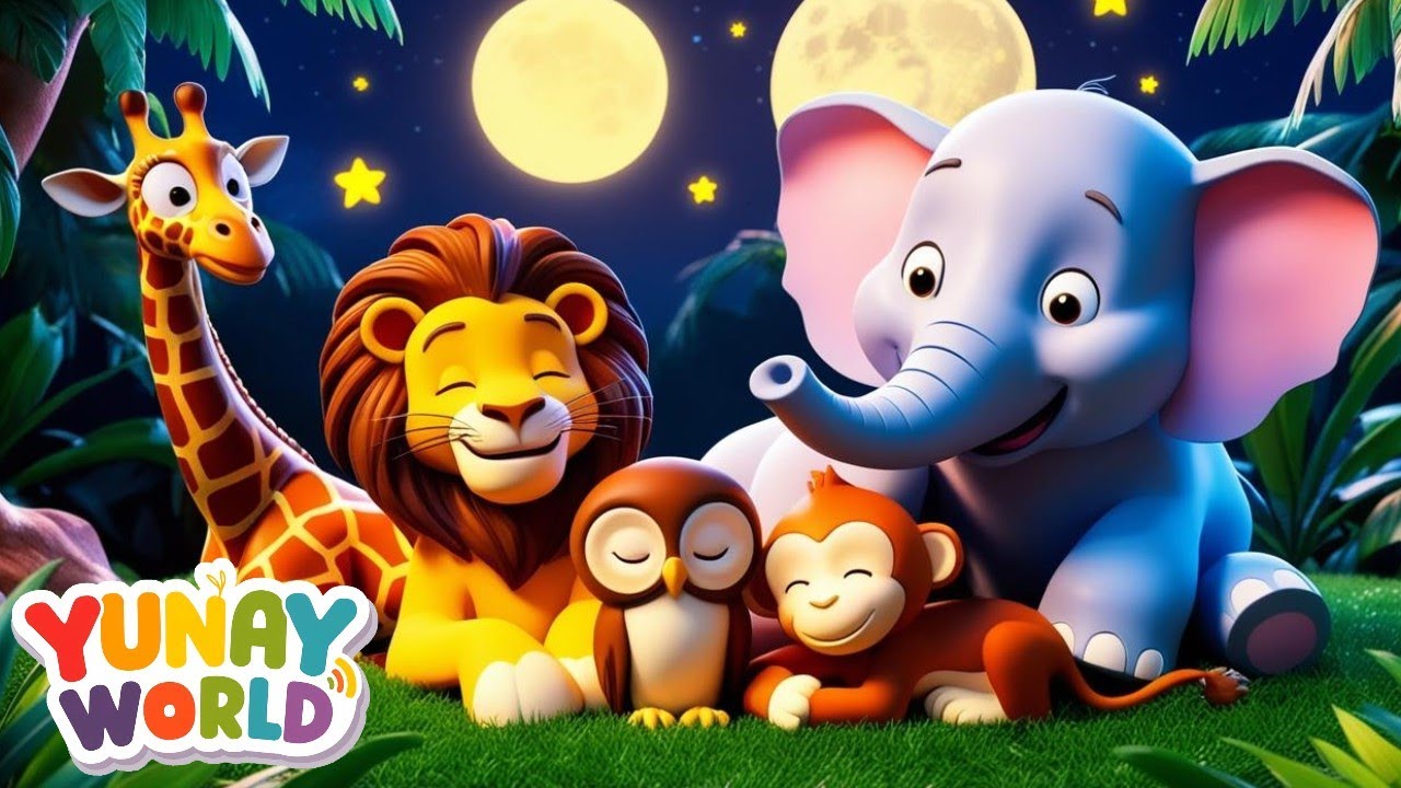 🌙 Bedtime in the Jungle 🦁 | Sleepy Time Song for Kids | Nursery Rhymes ...