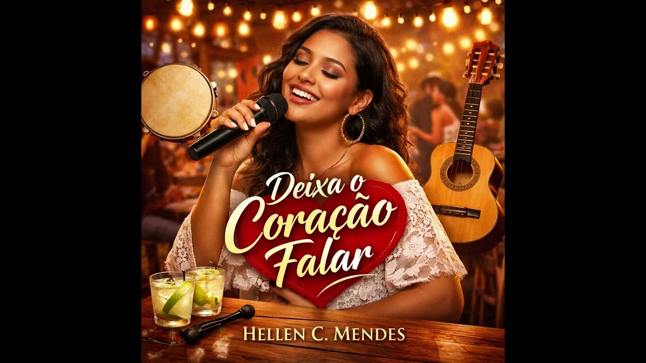 🎶Título: Deixa o Coração FalarPagode romântico – letra e música inéditas de Hellen C. Mendes.