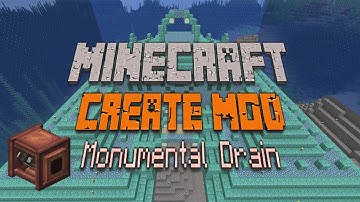 Monumental Drain | Minecraft Create Mod Survival | Hose Pulley Monument Draining and Witch Farm Tour
