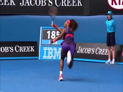 Serena Williams Hits Herself In The Face - Australian Open 2013