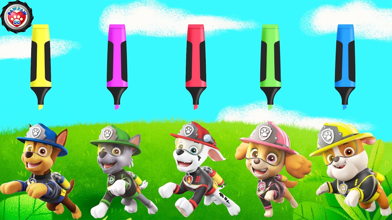 PAW Patrol | Match The Color (Yellow, Pink, Red, Green, Blue) #2 ...